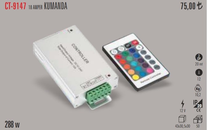 18 Amper Rgb Led Kumanda