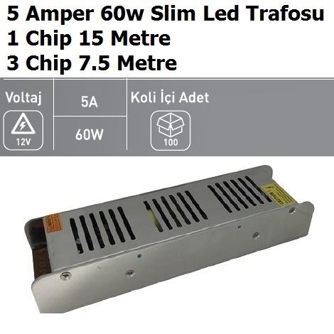 5 Amper 60w erit Led Trafosu