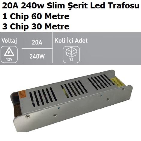 20 Amper 250w erit Led Trafosu