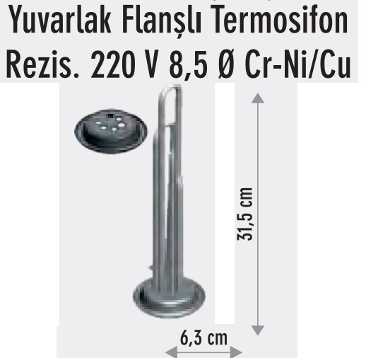 2000w Yuvarlak Flanl Termosifon Rezistans