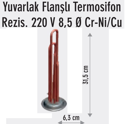 2000w Bakr Yuvarlak Flanl Termosifon Rezistans