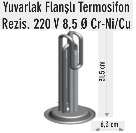 2000w Yuvarlak Flanl Termosifon Rezistans