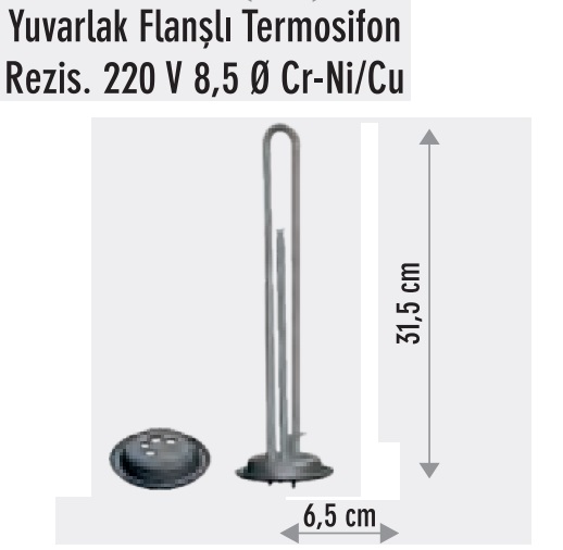 1300w Yuvarlak Flanl Termosifon Rezistans