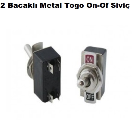 2 Bacakl Metal Togo On-Of Sivi