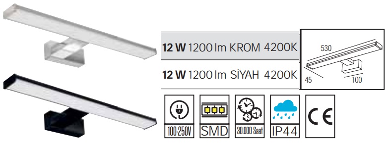 12w Ledli Tablo Ayna Aplii