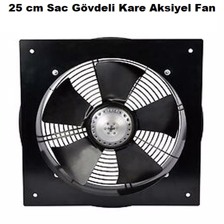25 cm Sac Gövdeli Kare Aksiyel Fan