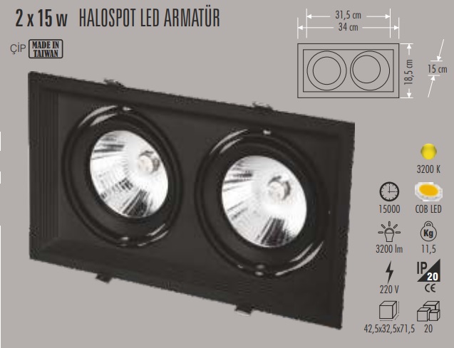 2x15w Halospot Led Armatr