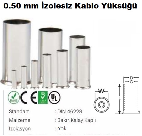 0.50 mm zolesiz Kablo Yks