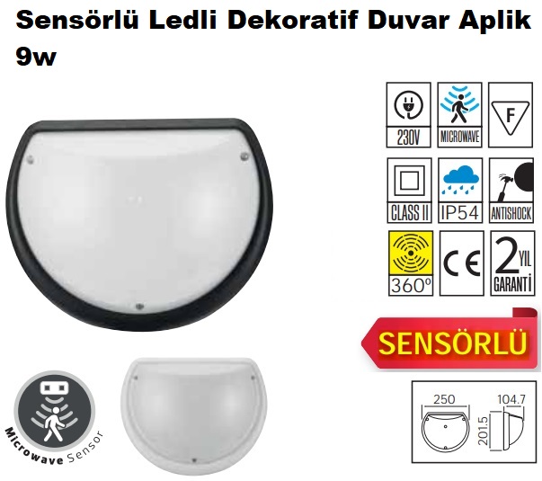 Sensrl Ledli Dekoratif Duvar Aplik