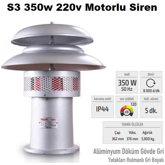 S3 350w 220v Motorlu Siren