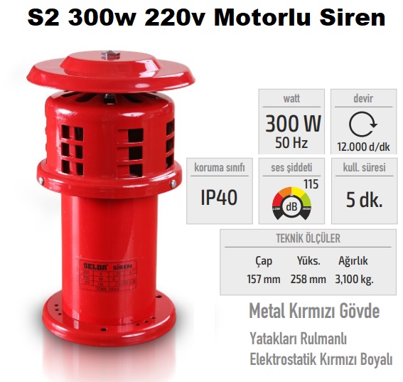 S2 300w 220v Motorlu Siren