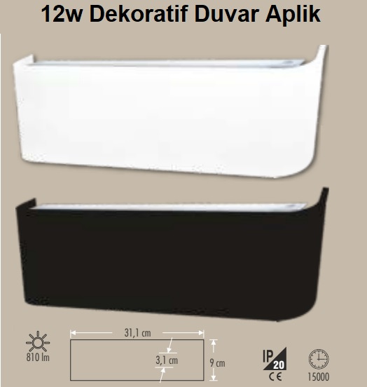 12w Dekoratif Duvar Aplik