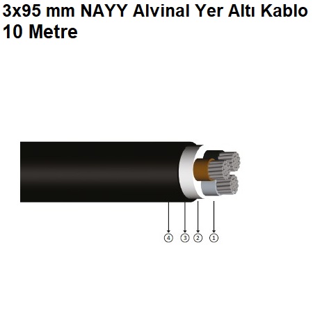 10 Metre 3x95 mm NAYY Alvinal Yer Alt Kablo