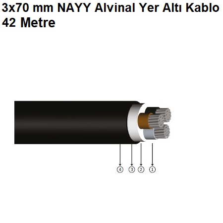 42 Metre 3x70 mm NAYY Alvinal Yer Alt Kablo