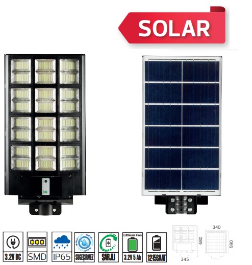 1200w Solar Led Sokak Armatr