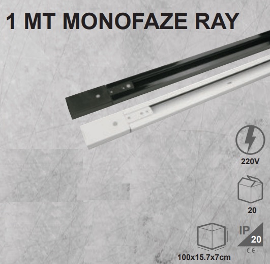 1 Metre Plastik Monofaze Ray