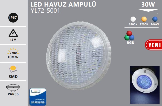 30w Par56 Led Havuz Ampul