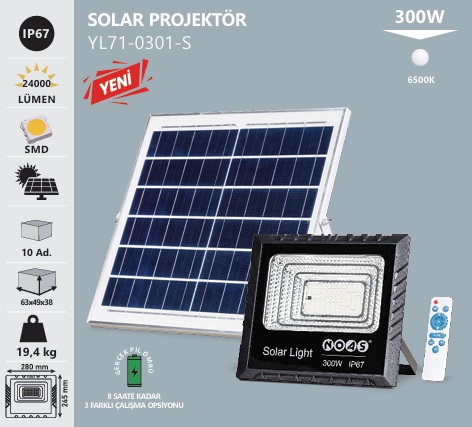 300w Solar Gne Enerjili Projektr