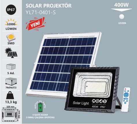 400w Solar Gne Enerjili Projektr